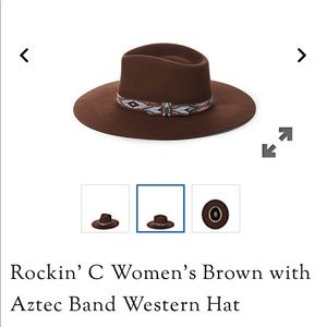 Rockin' C Women's Brown with Aztec Band Western Hat